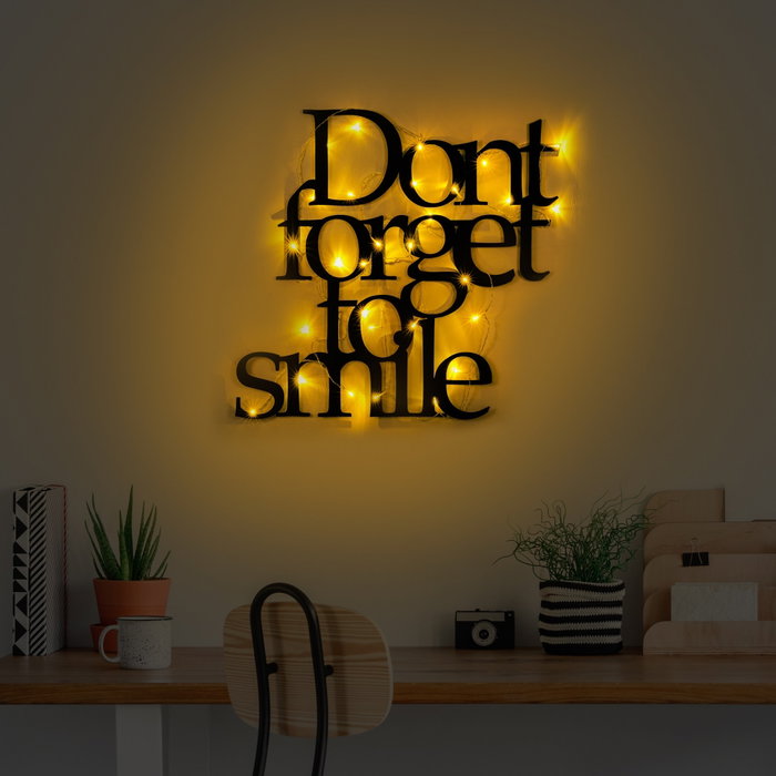 Wallity Dont Forget To Smile 183 Escultura de Pared Negra